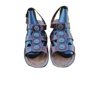 Josef Seibel Women Brown Leather Sandals The European Comfort Shoes 42 EU 9 US